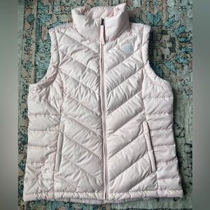 NORTH FACE baby pink puffer vest